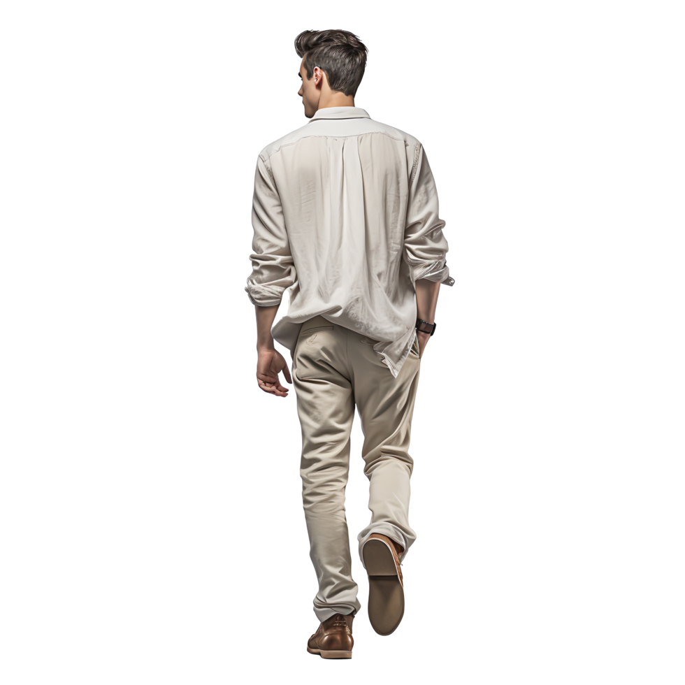 AI generated Old man walked with his back turned, Generative Ai png