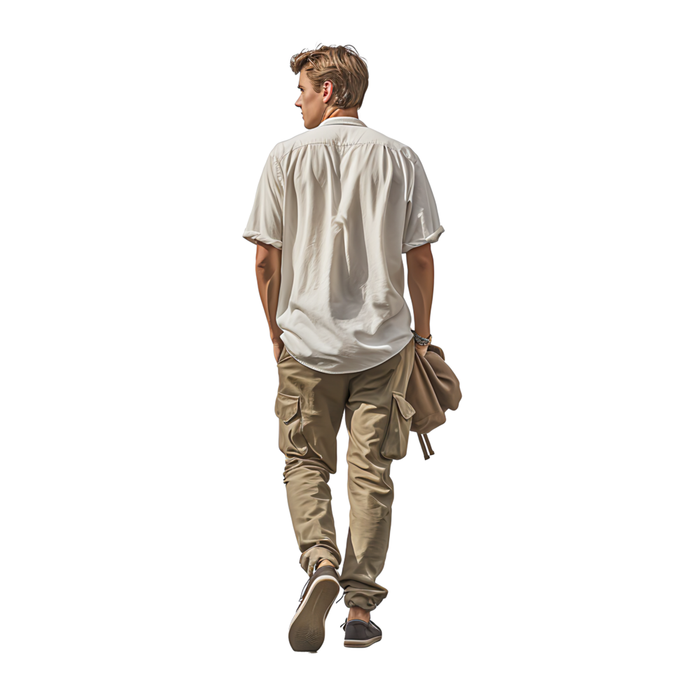 AI generated Old man walked with his back turned, Generative Ai png