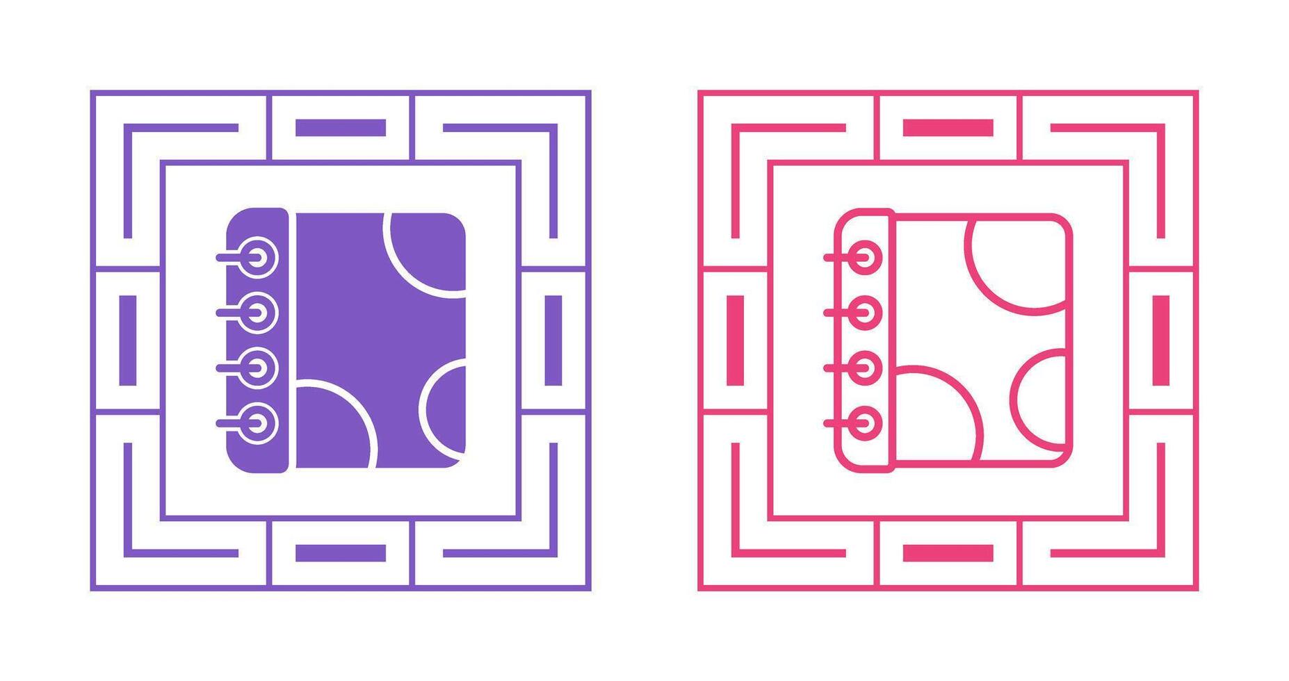 Notebook with Decorative Vector Icon