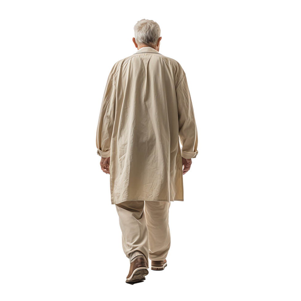 AI generated Old man walked with his back turned, Generative Ai png