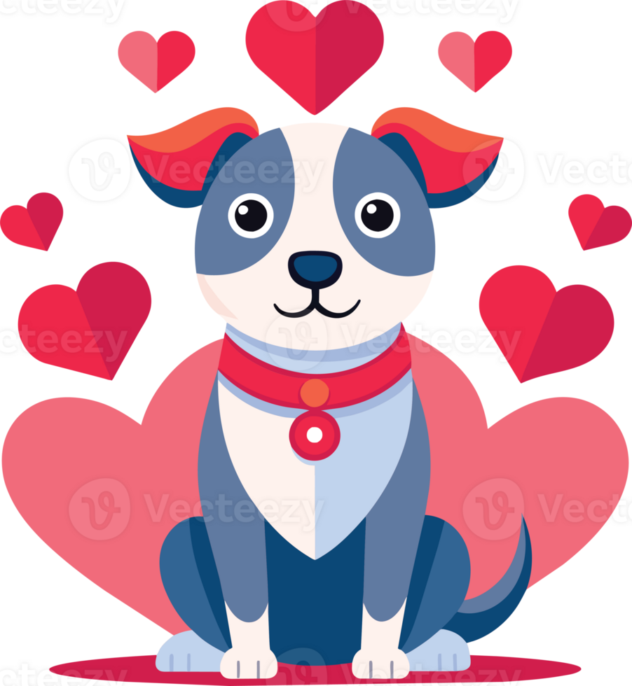 cute dog on valentine's day png