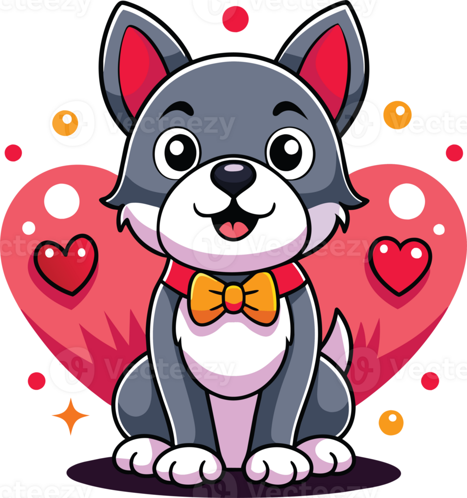 cute dog on valentine's day png