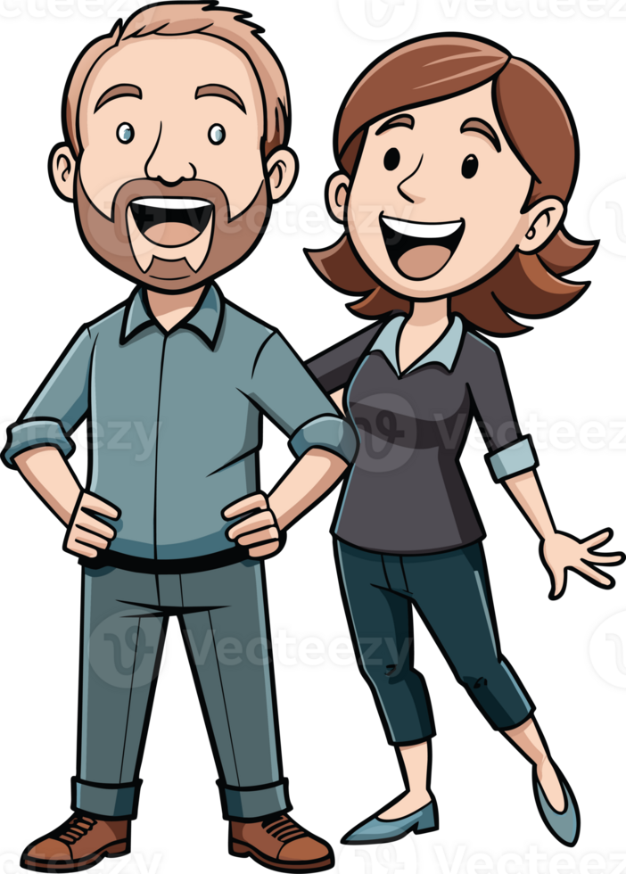 The man and woman were making happy gestures. png