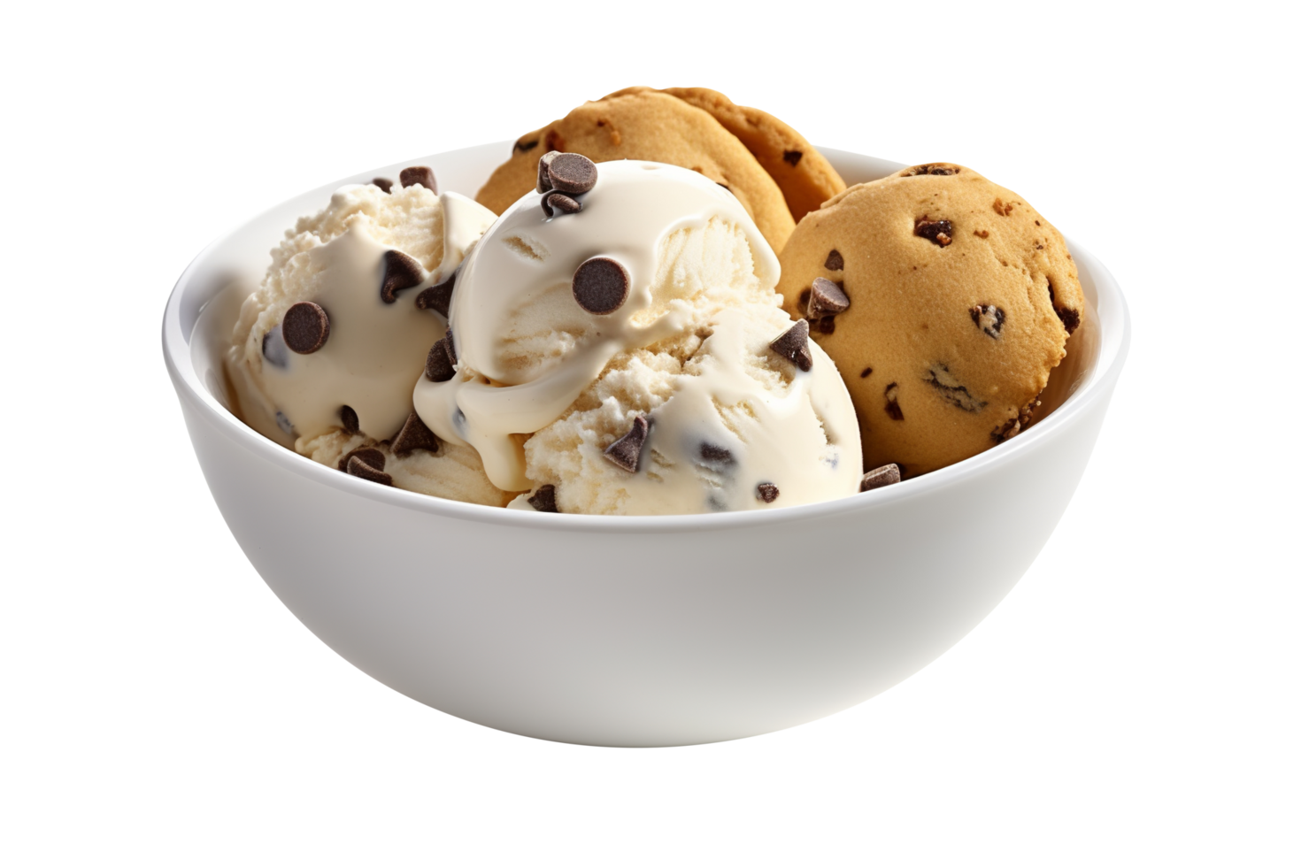 AI generated Chocolate vanilla Ice-cream isolated on png background
