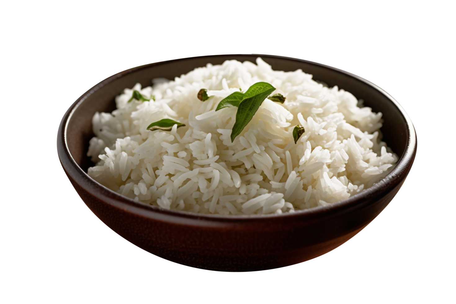 AI generated Cooked white rice isolated on png background