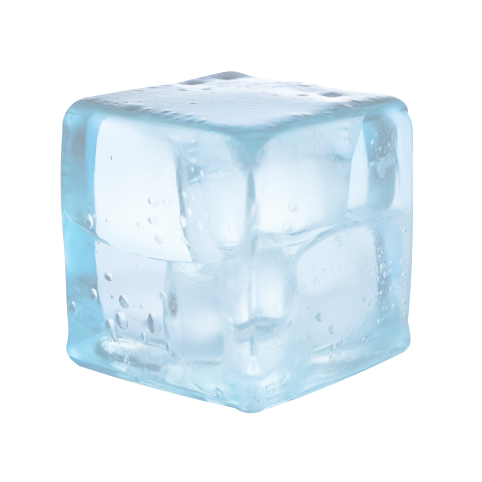 AI generated Ice-cubes isolated on png background