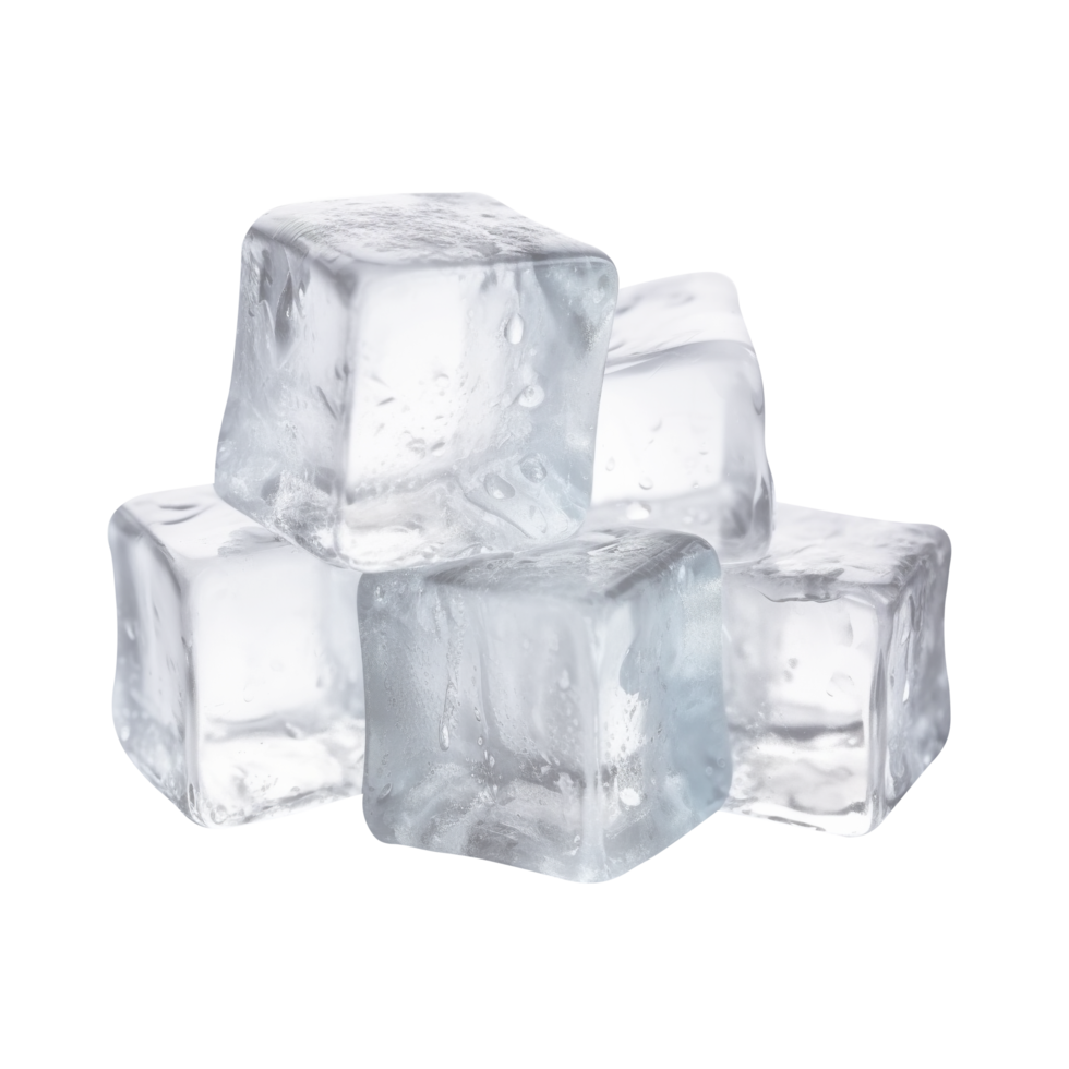 AI generated Ice-cubes isolated on png background