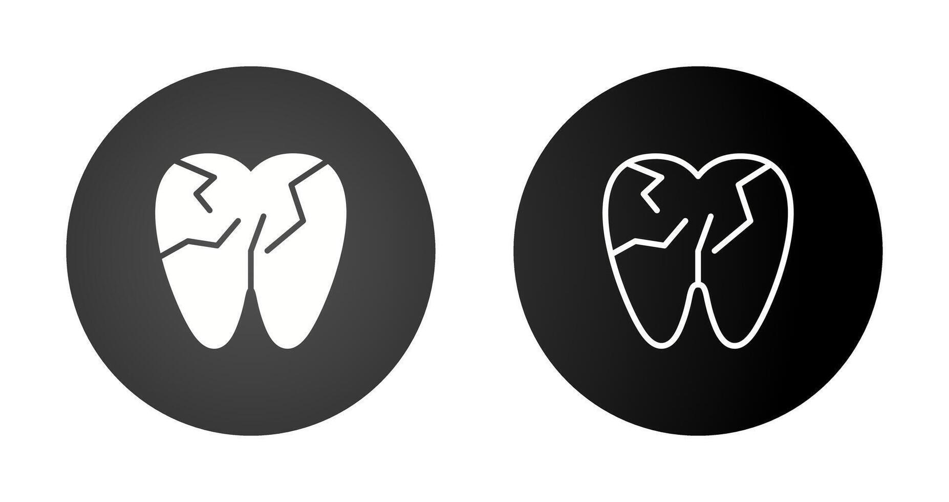 Cracked Tooth Vector Icon