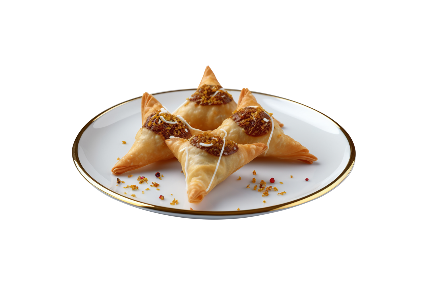 ai generiert Samosa Snack isoliert auf png Hintergrund