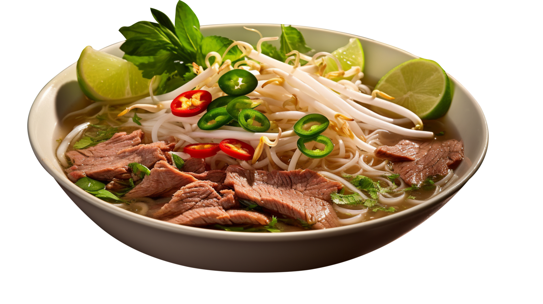 Beef noodles soup isolated on background png
