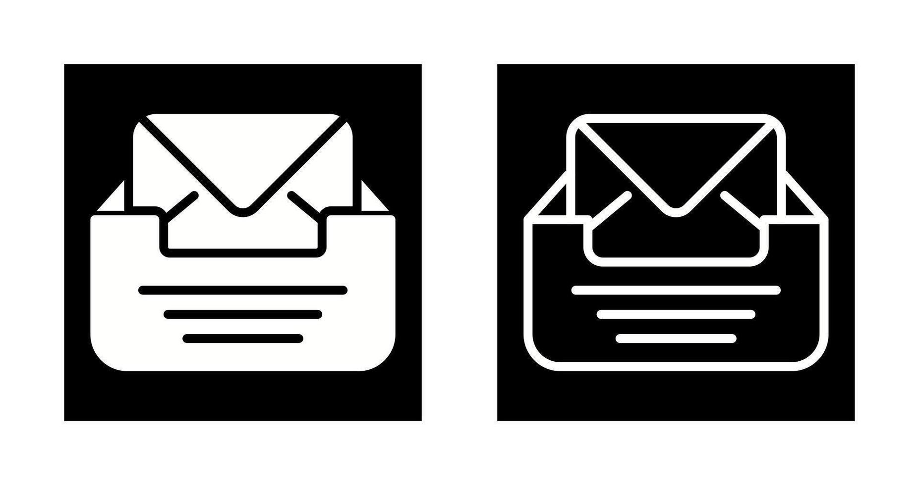 Inbox with envelope Vector Icon