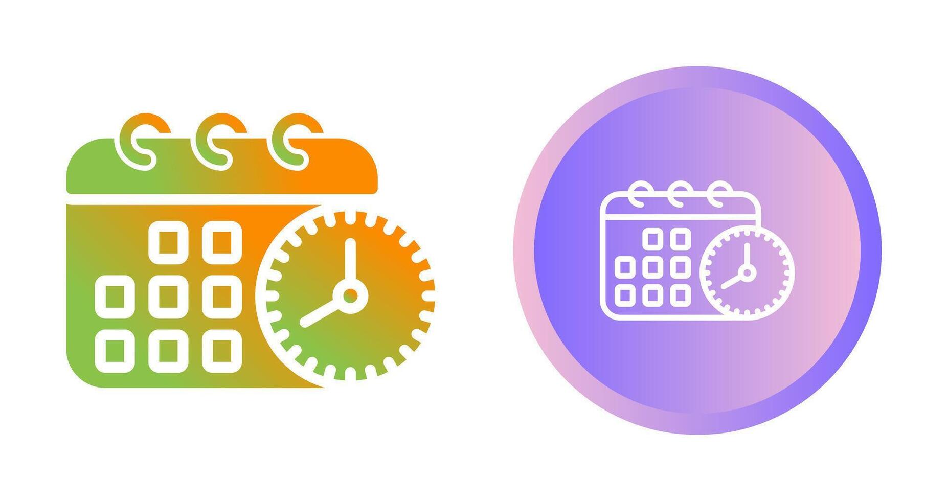 Calendar with clock Vector Icon