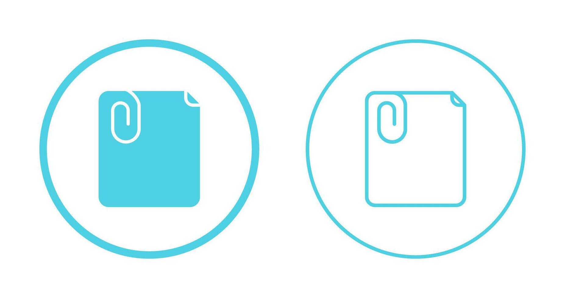 Paperclip with paper Vector Icon