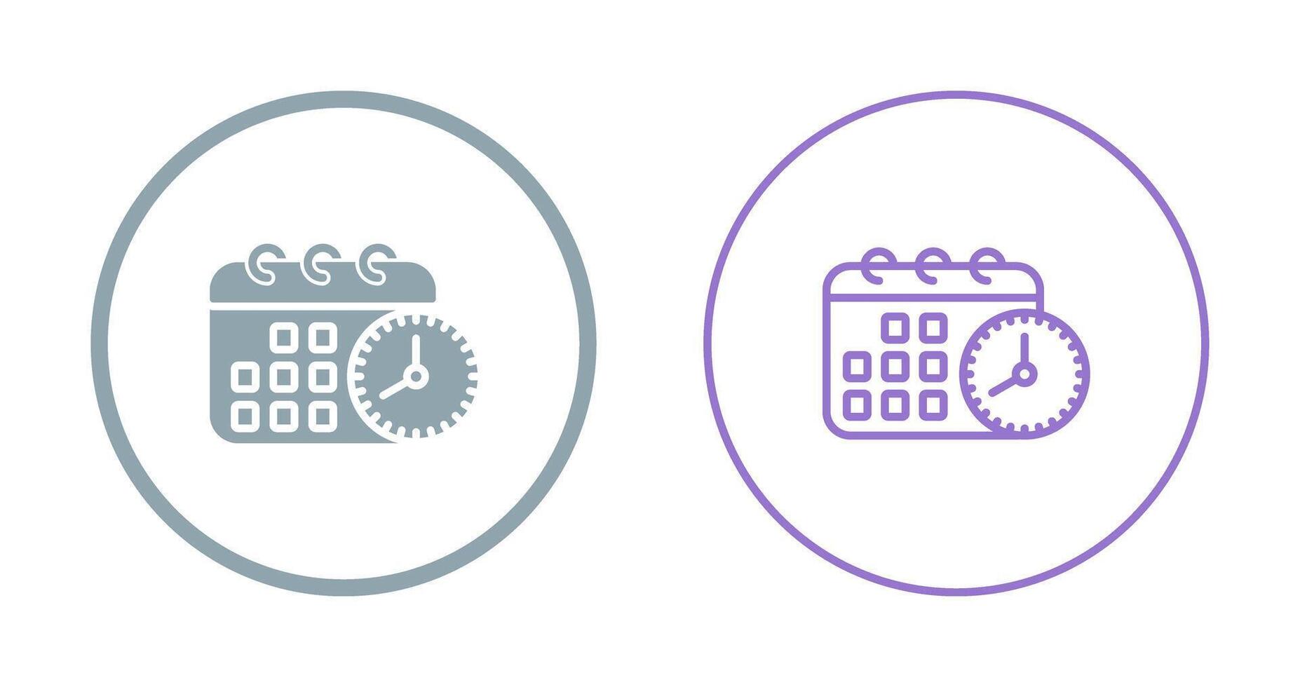 Calendar with clock Vector Icon