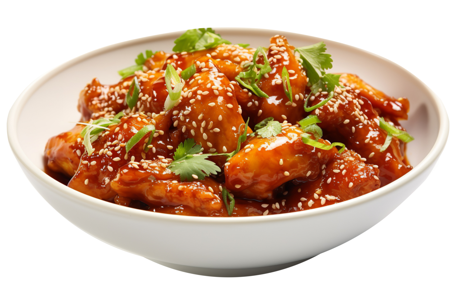 Tasty sesame seeds chicken piece isolated on background png