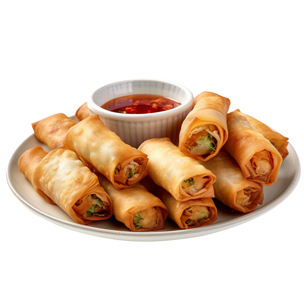 AI generated Spring Roll isolated on png background