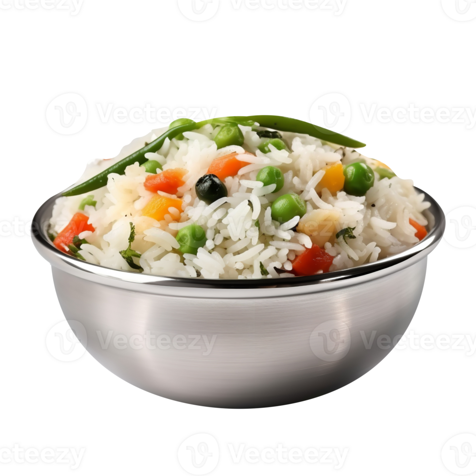 Mix vegetable rice isolated on background png