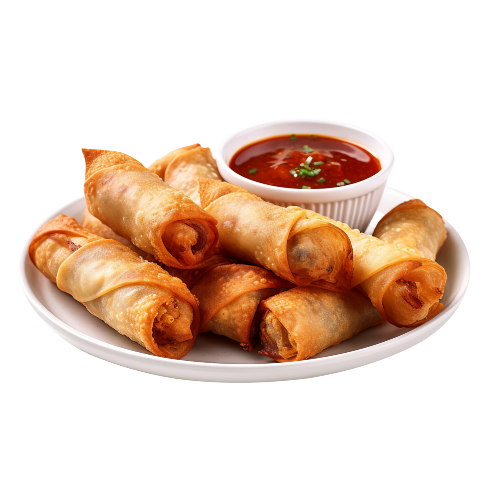 AI generated Spring Roll isolated on png background