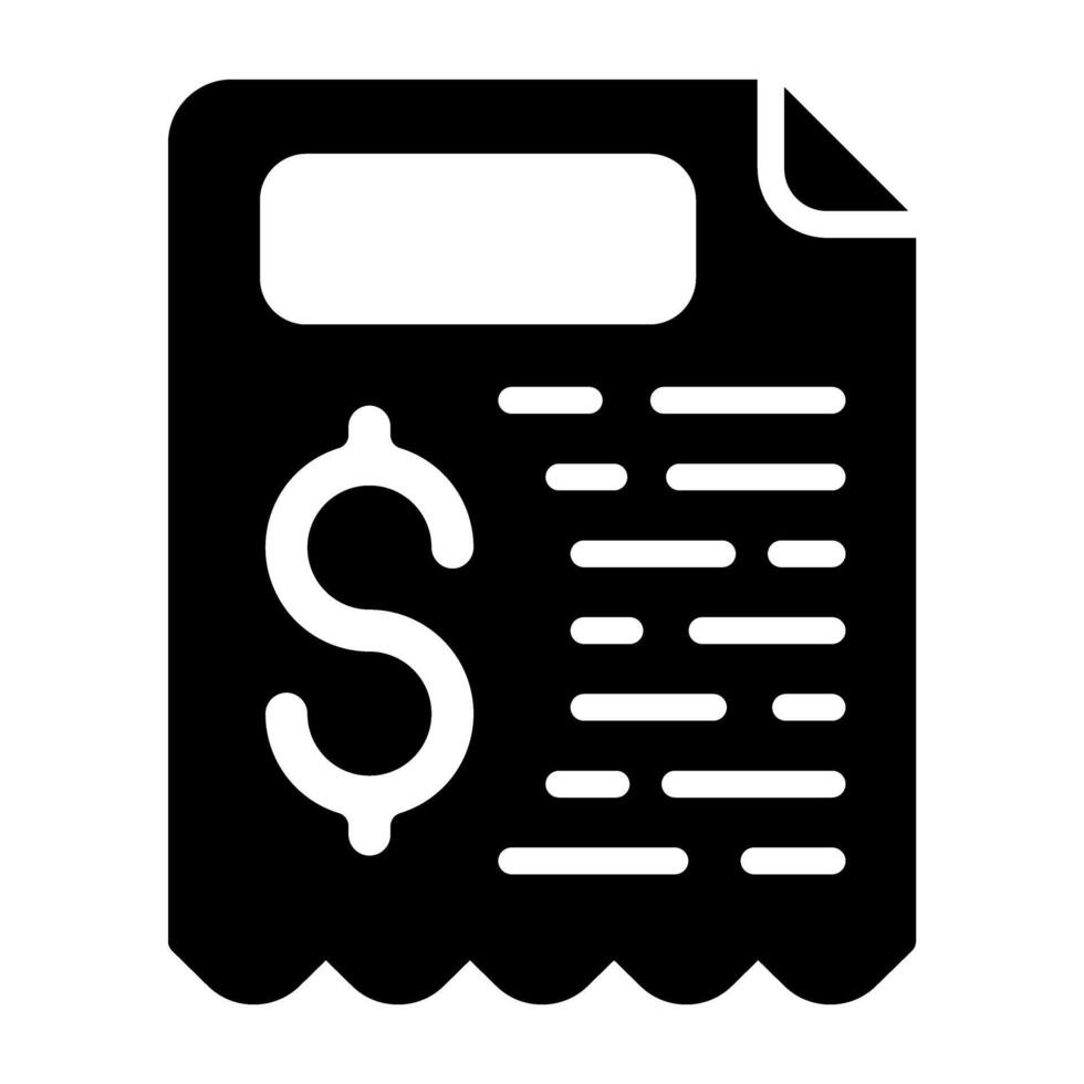 Receipt Vector Icon