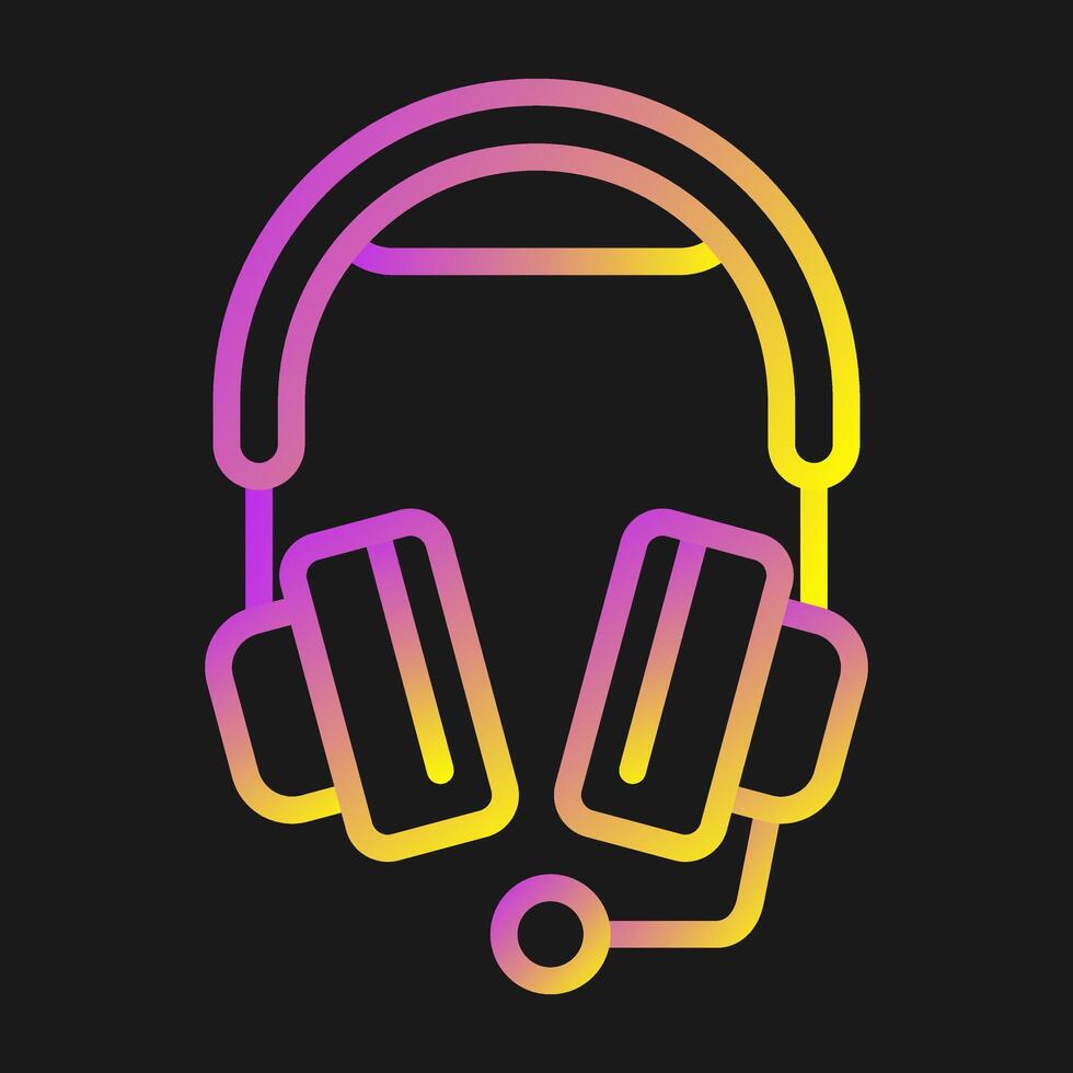 Headphones with Microphone Vector Icon