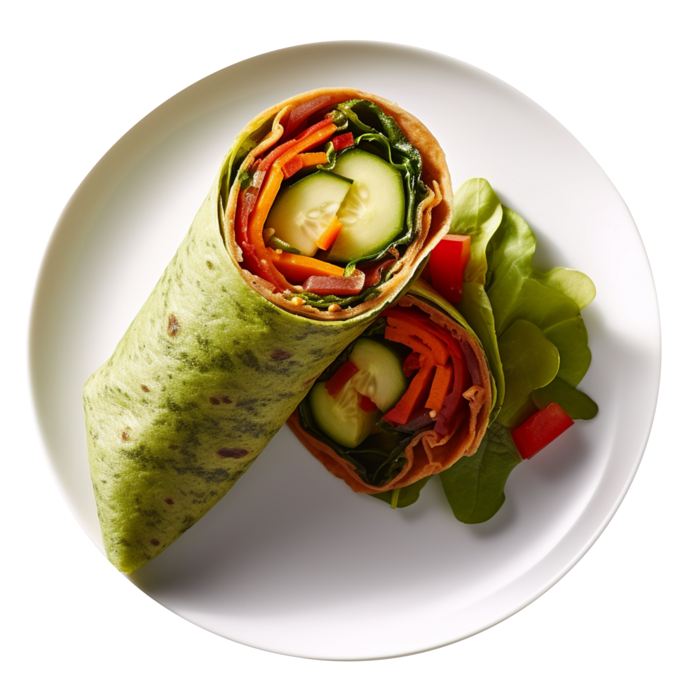 Color full Veggie Wrap isolated on background png