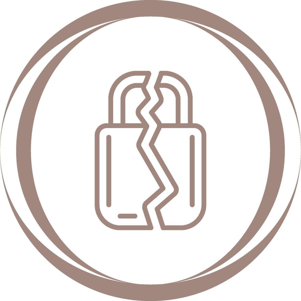 Brocken Padlock Vector Icon