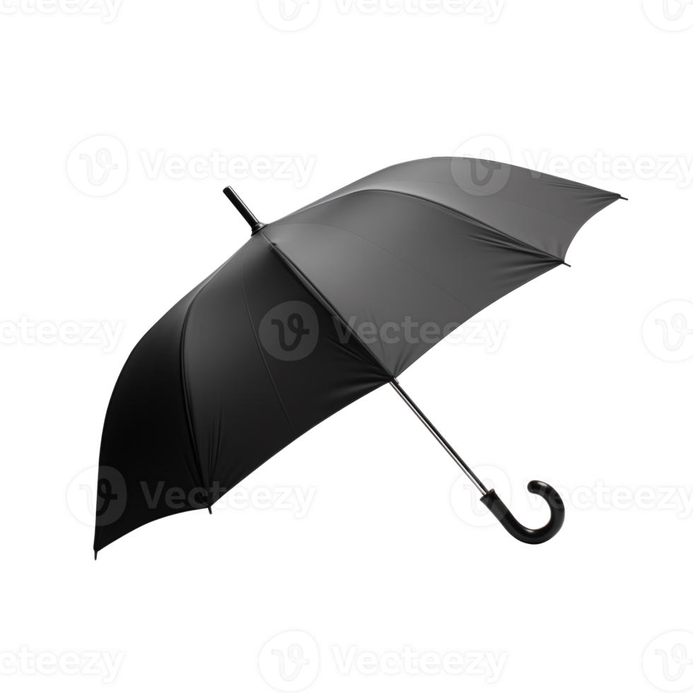 AI generated Black Umbrella isolated on a transparent background. png