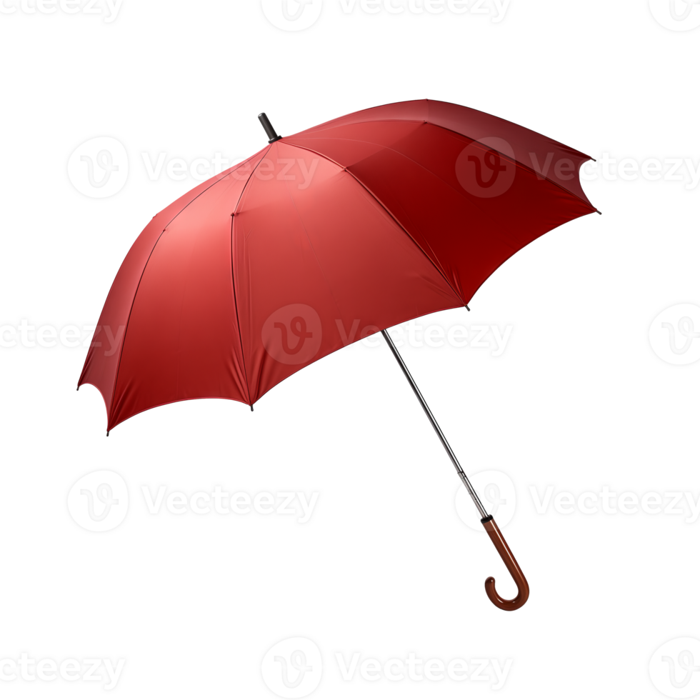 AI generated Red Umbrella isolated on a transparent background. png