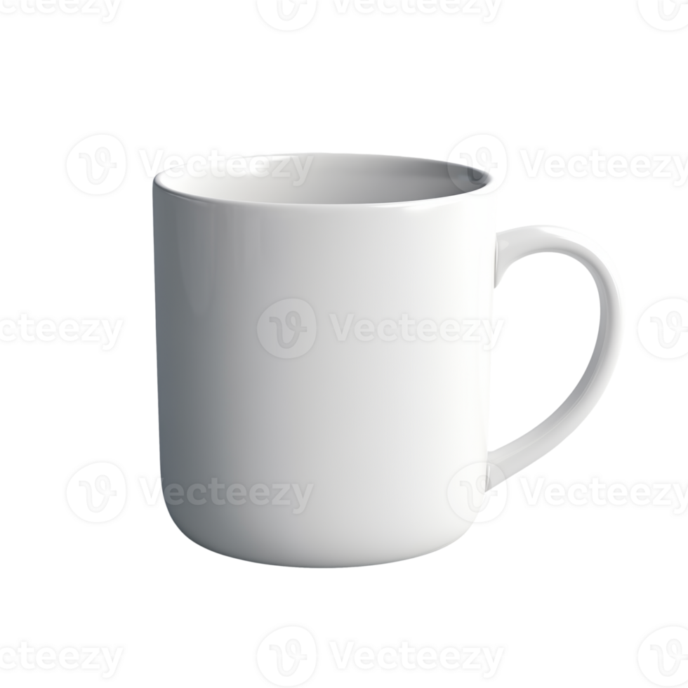 AI generated White Mug isolated on a transparent background. png