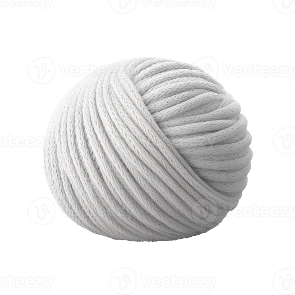 AI generated White Knitting wool. Ball of wool. Yarn ball. isolated on a transparent background. png