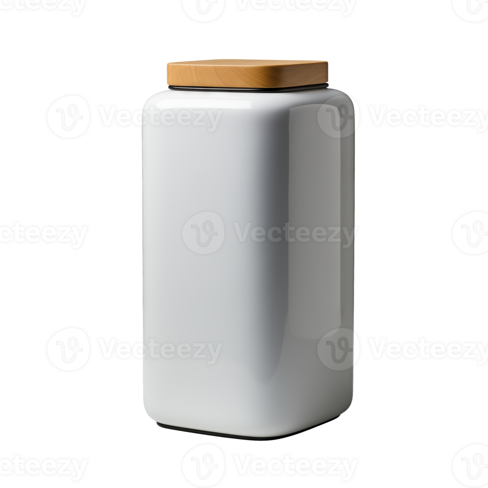 AI generated Tea Canister. Scandinavian modern minimalist style. Transparent background, isolated image. png