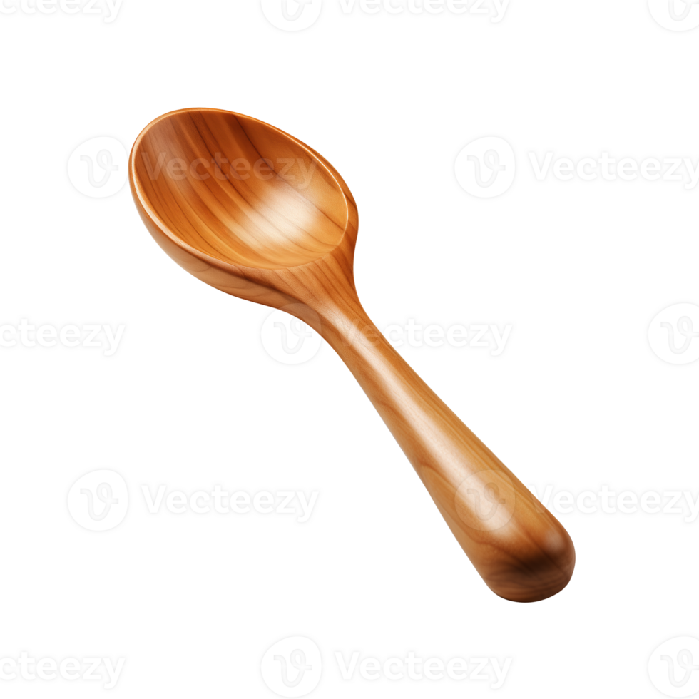 AI generated Wooden Spoon isolated on a transparent background. png