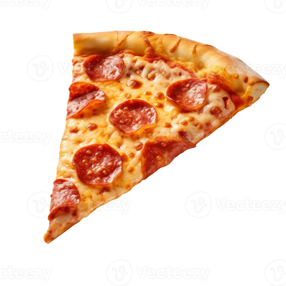 AI generated Pepperoni Pizza Slice isolated on a transparent background. png