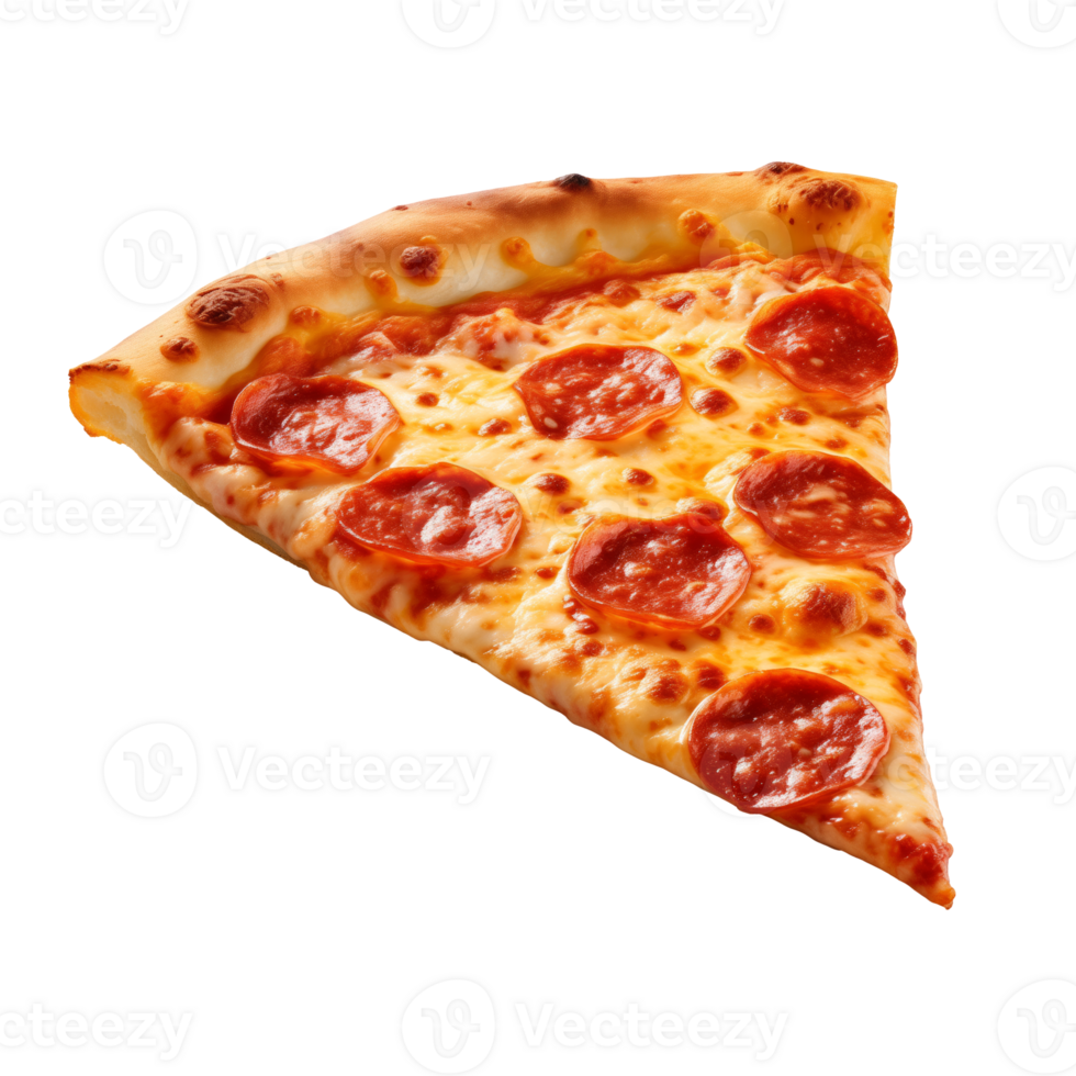 AI generated Pepperoni Pizza Slice isolated on a transparent background. png