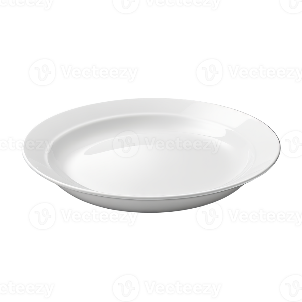 AI generated Soup Plate White empty Plate isolated on a transparent background. png