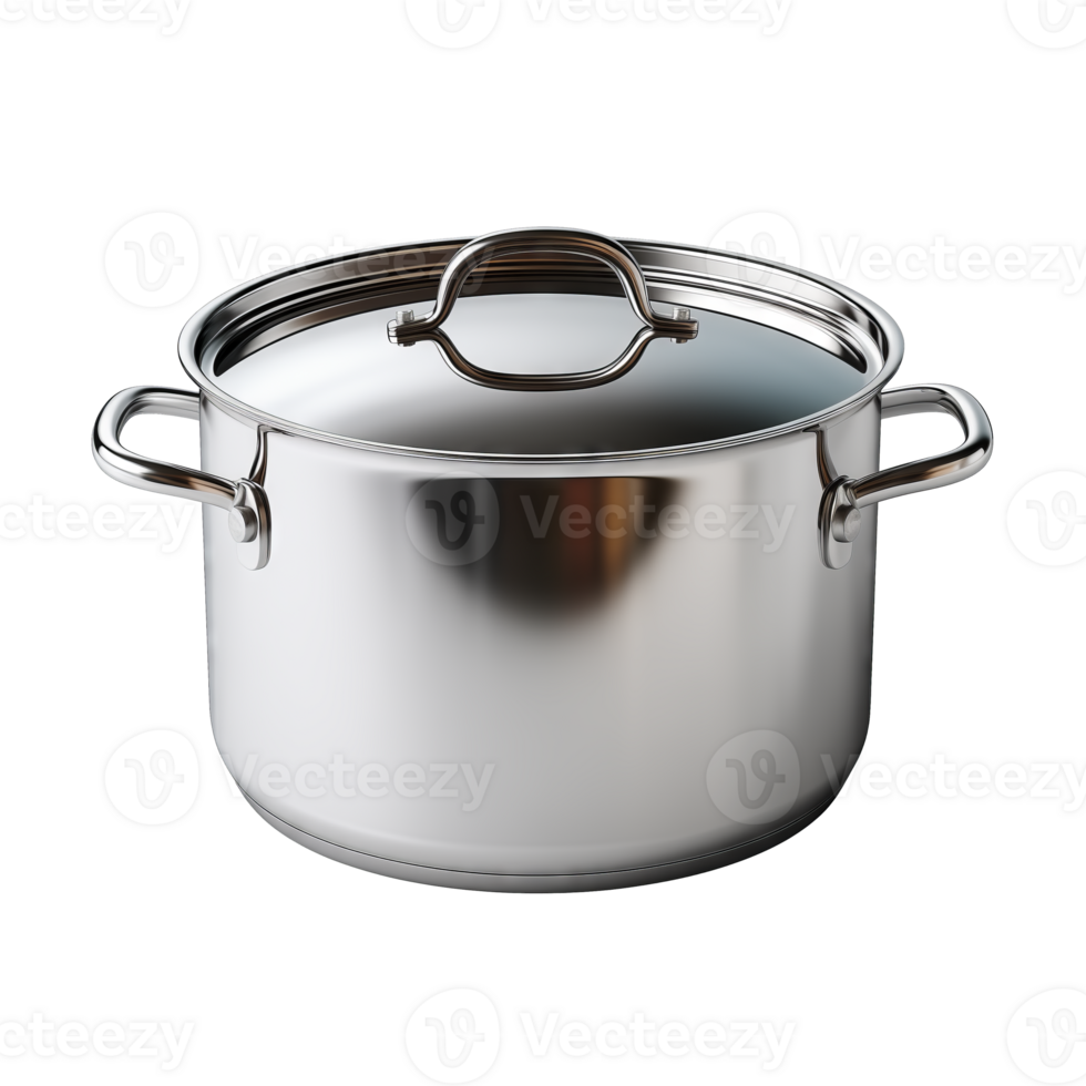 AI generated Stainless Pot. Scandinavian modern minimalist style. Transparent background, isolated image. png