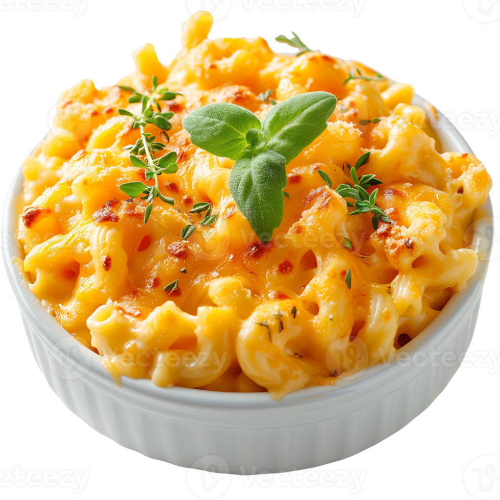 AI generated Mac and Cheese isolated on a transparent background. png