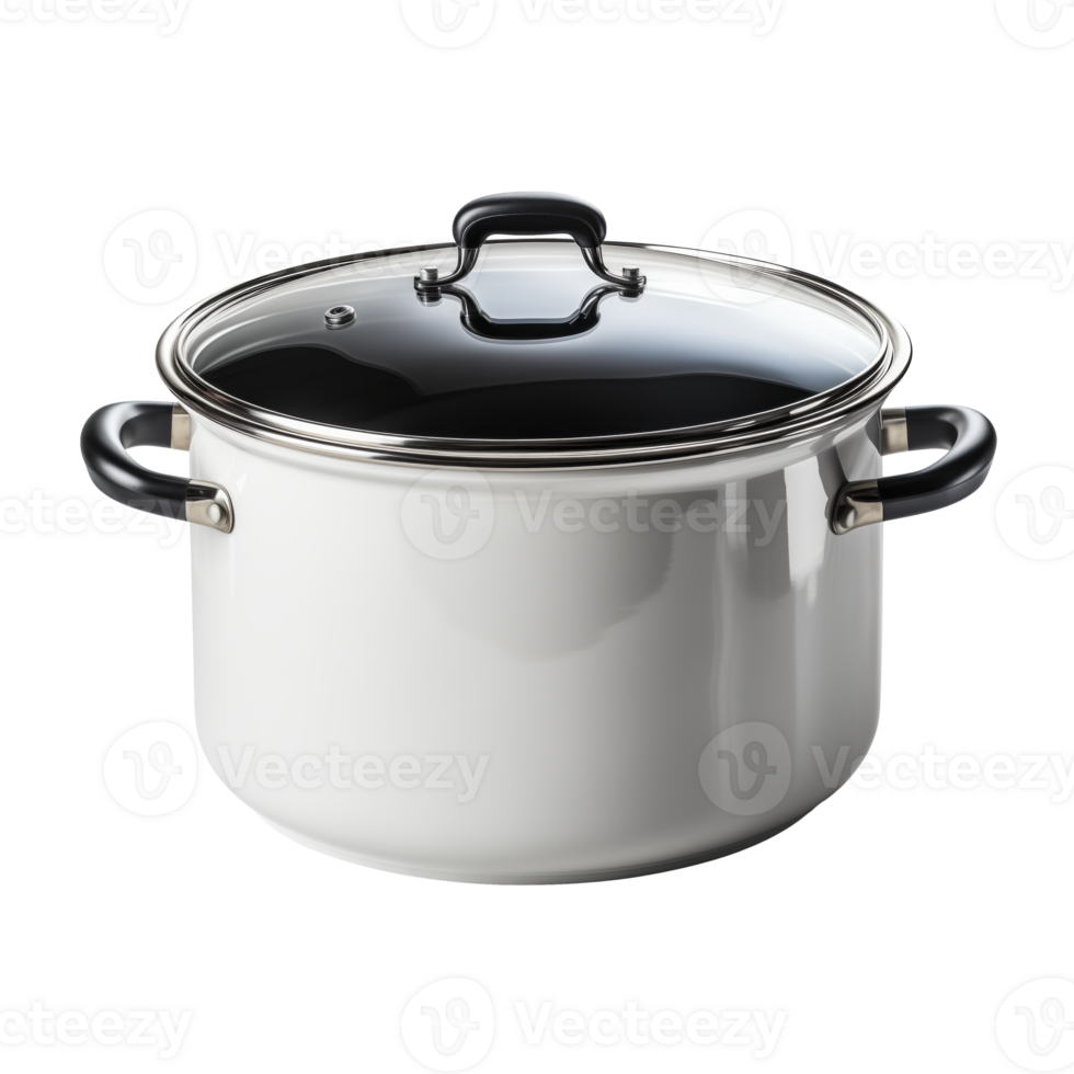 AI generated White Dutch oven. Scandinavian modern minimalist style. Transparent background, isolated image. png
