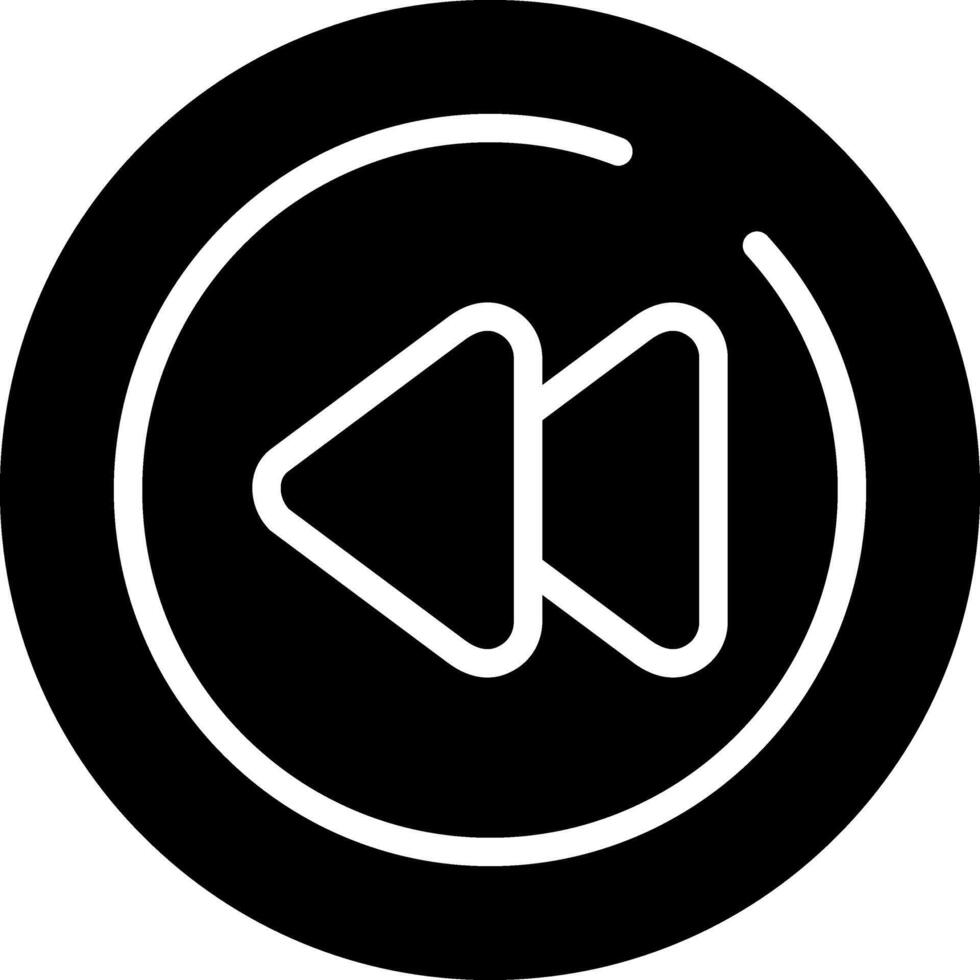 Video Rewind Circle Vector Icon