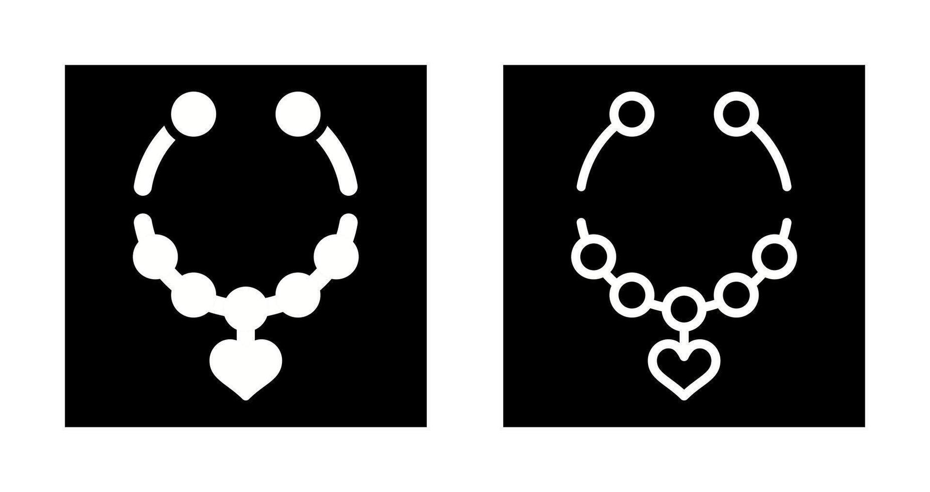 Heart Shaped Necklace Vector Icon