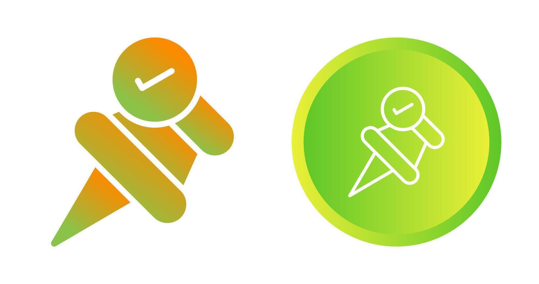 Pushpin with checkmark Vector Icon