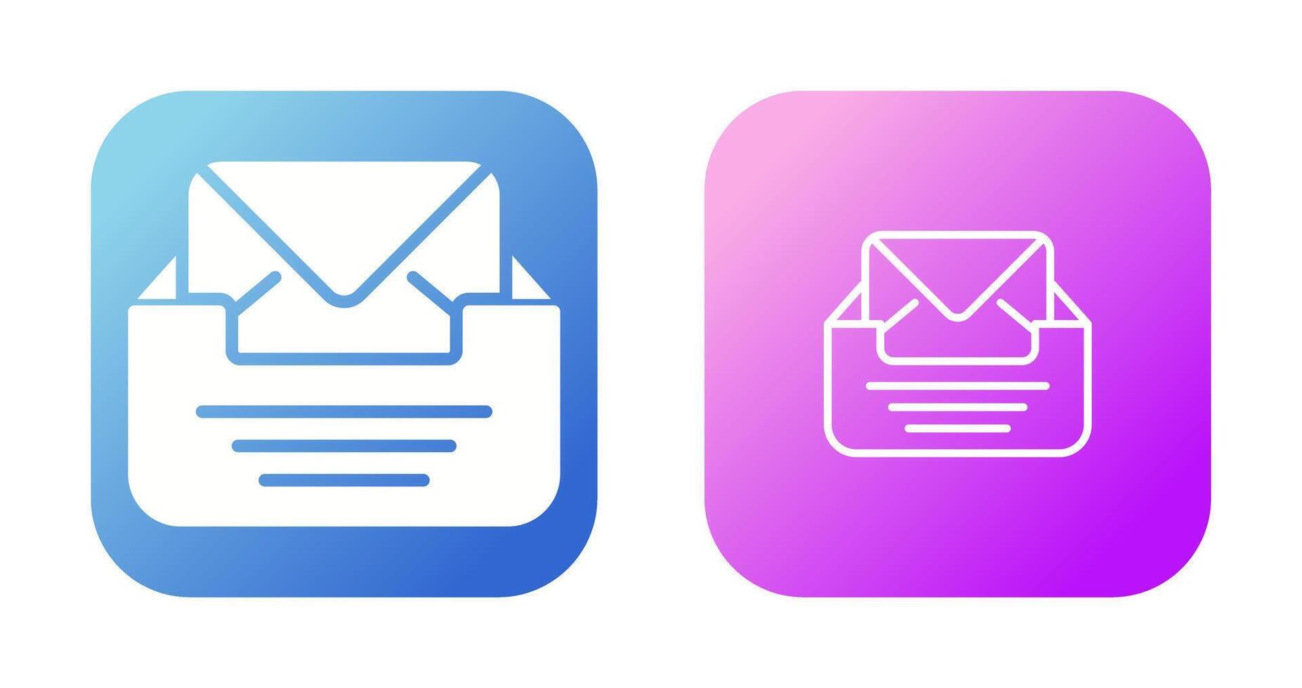 Inbox with envelope Vector Icon