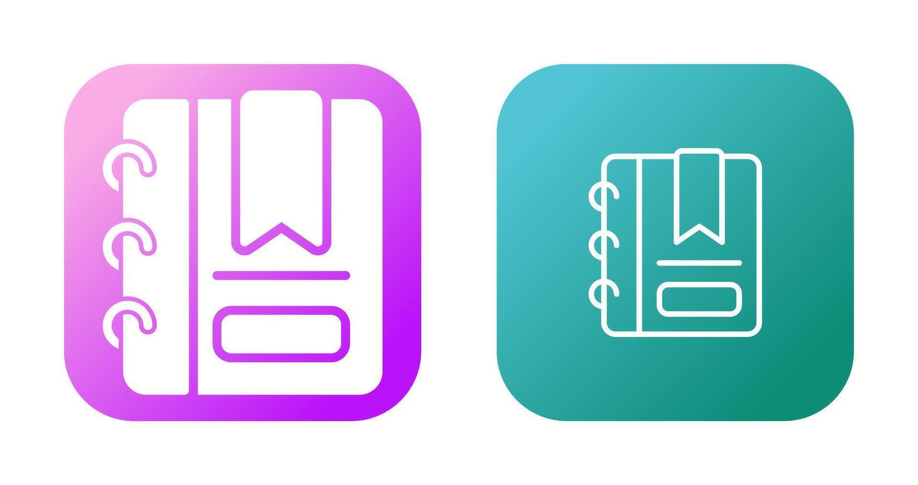 Writing pad with bookmark Vector Icon