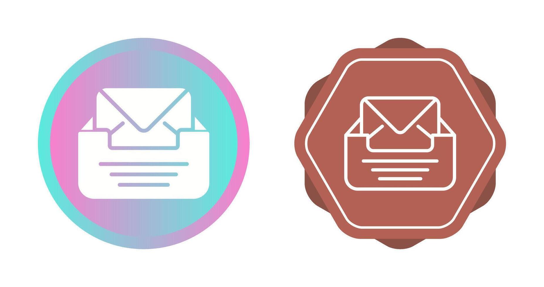 Inbox with envelope Vector Icon