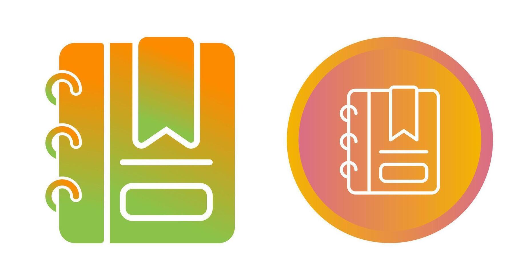 Writing pad with bookmark Vector Icon