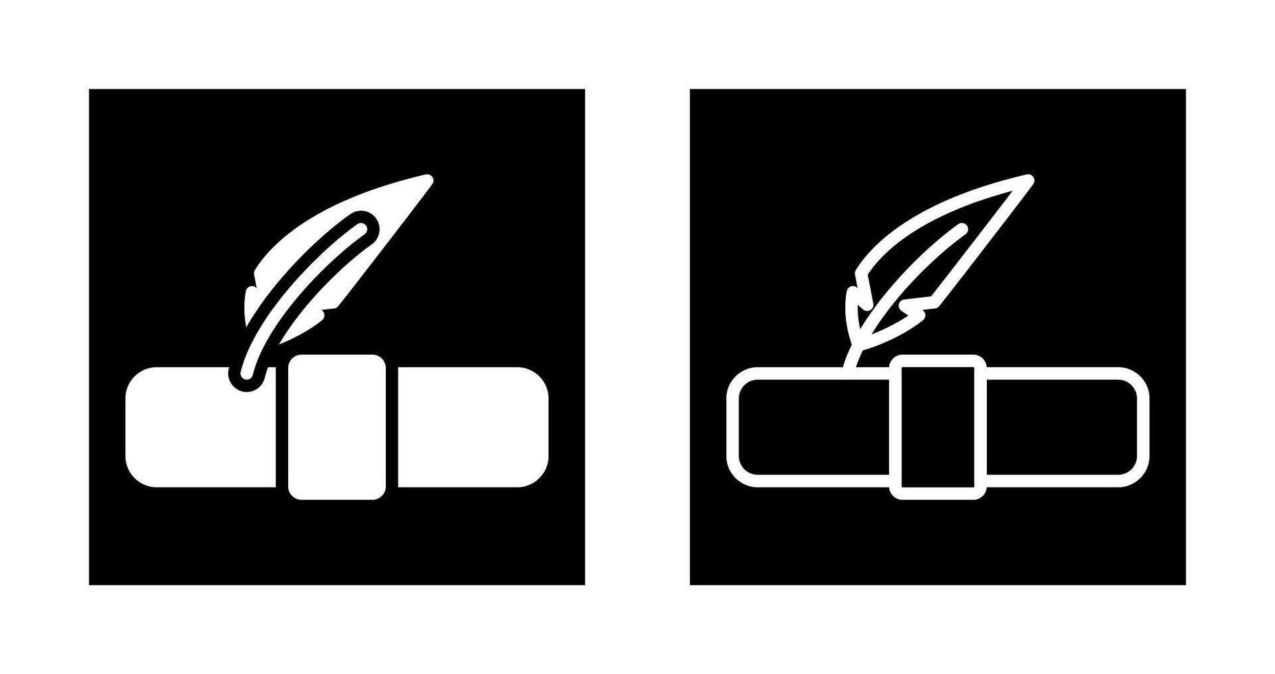 Quill pen with scroll Vector Icon