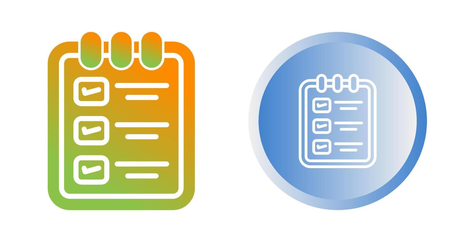 memorándum almohadilla con Lista de Verificación vector icono