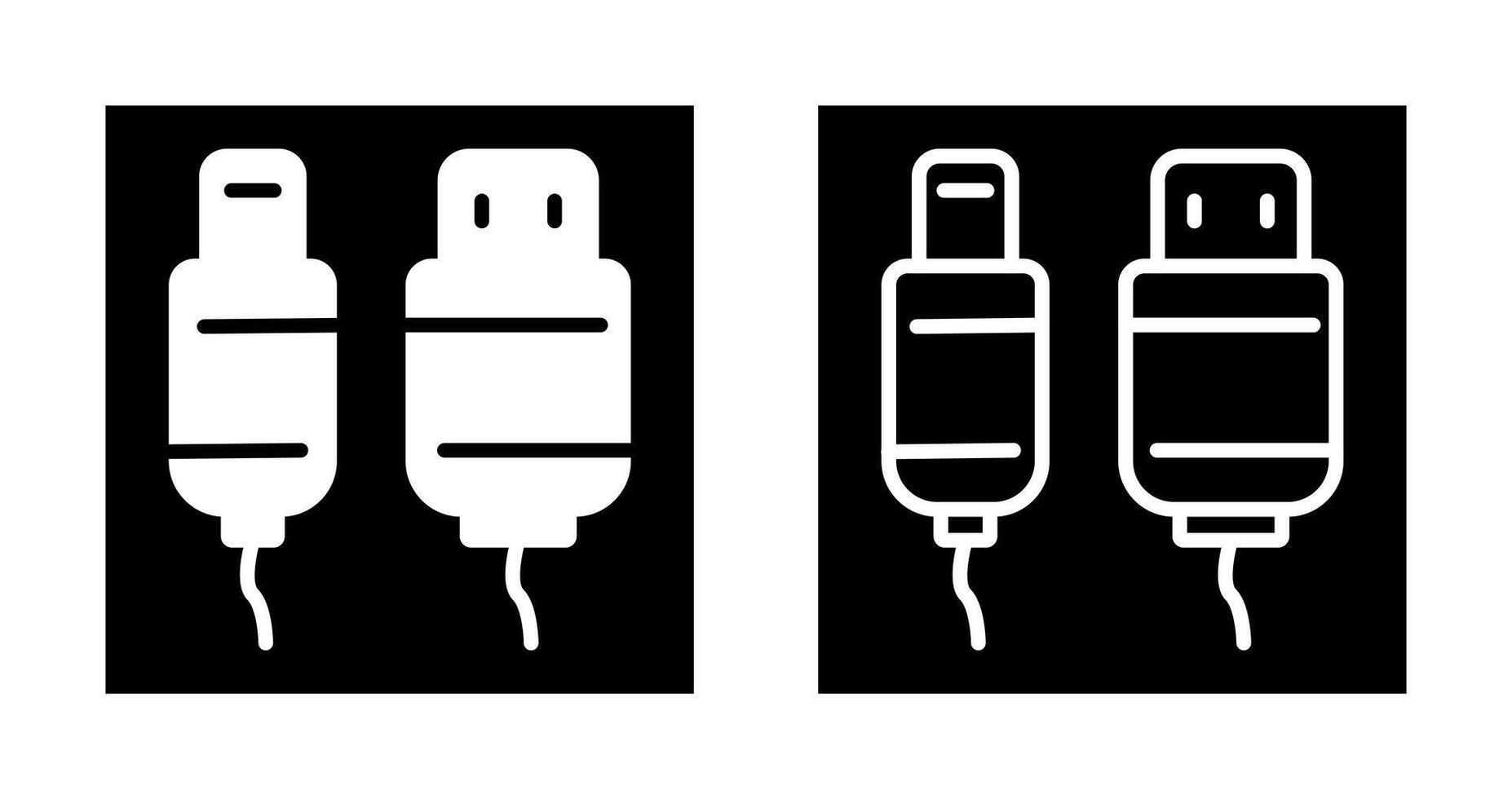 icono de vector de cable usb