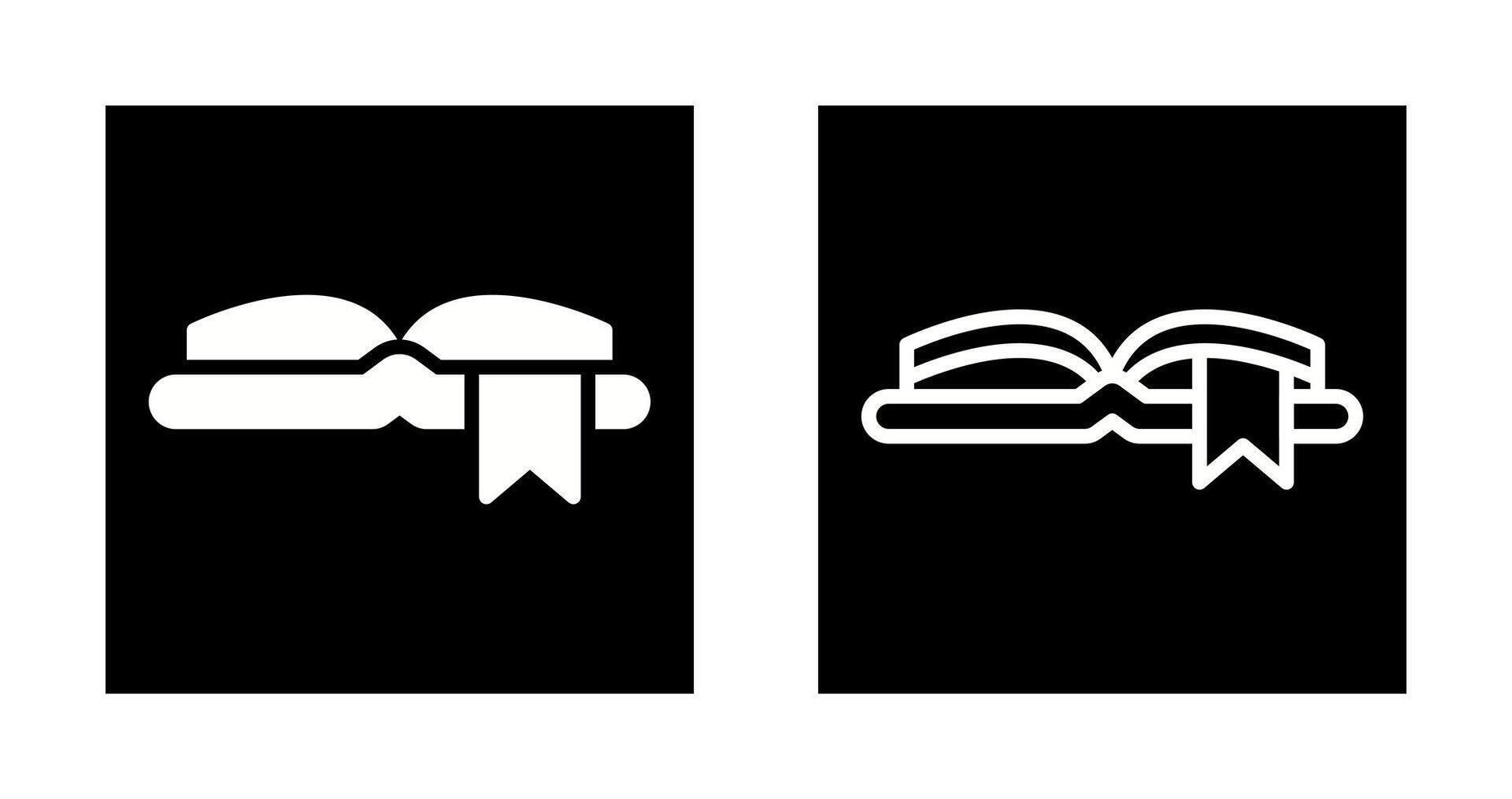 Open Book with Bookmark Vector Icon