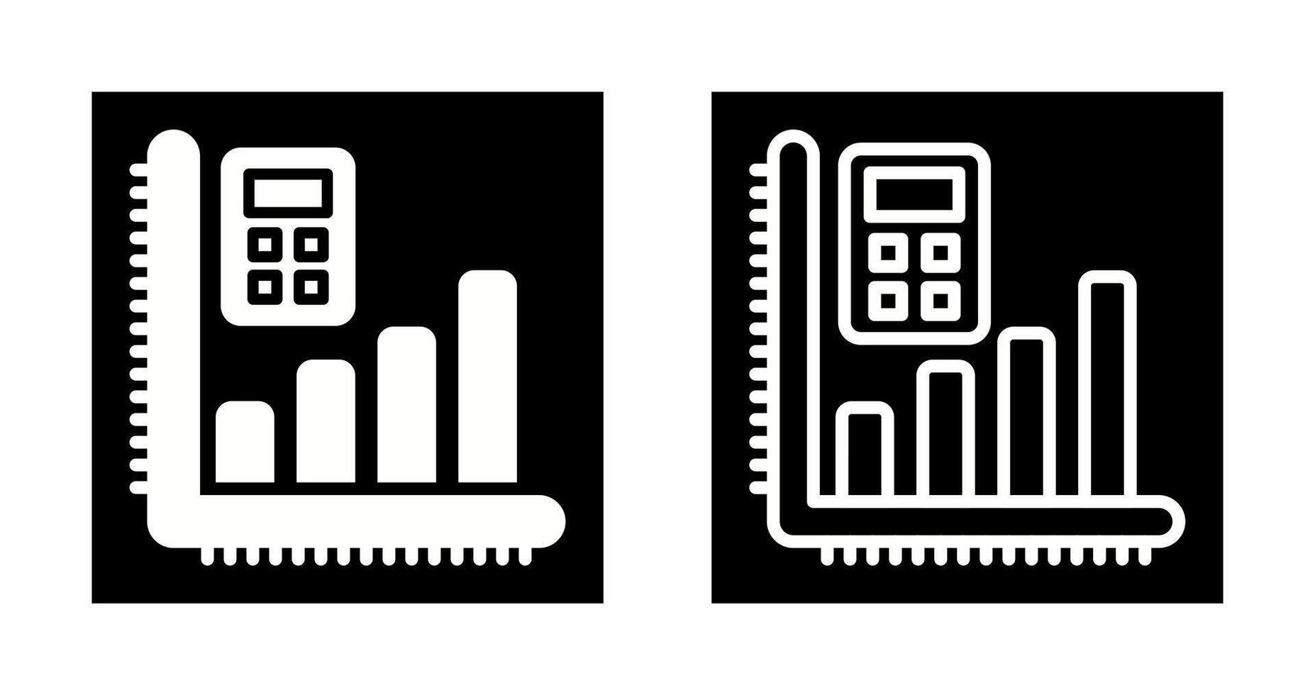 calculadora con grafico vector icono